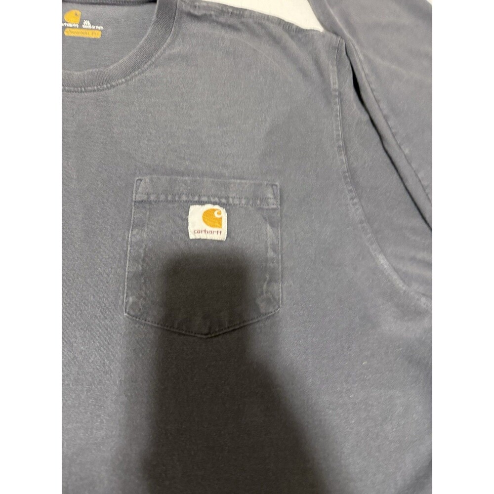 Carhartt T Shirt Mens XLarge Loose Fit Gray Long Sleeve Pocket Cotton